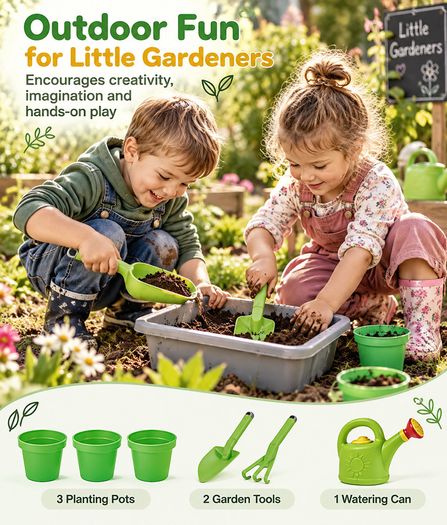 Wooden Kids Outdoor Mud Kitchen with Water Tap, Sink, Canopy and Accessories