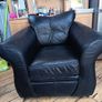 Black Leather Armchair in pristine condition Image 2