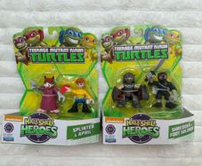 Teenage Mutant Ninja Turtles Half Shell Heroes TMNT approx. 2.5'' Shredder & Foot Soldier Splinter & April Please see pictures