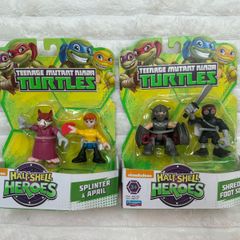 Teenage Mutant Ninja Turtles Half Shell Heroes TMNT approx. 2.5'' Shredder & Foot Soldier Splinter & April Please see pictures