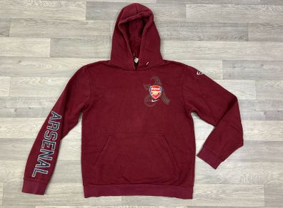 Vintage 00s Nike Arsenal London Hoodie Mens Medium Blackcurrant Burgundy