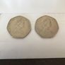 Old 50p coins. Image 3