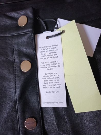 Sonder For Life Black Faux Leather  Skirt.   S.16  B.N.W.T