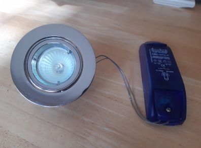Chrome MR16 Ceiling Light Fitting And Transformer
