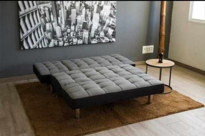 Dark grey fabric Nordic Comfort Chaise Sofa,198cm
