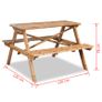 Picnic Table 120x120x78 cm Bamboo Image 6