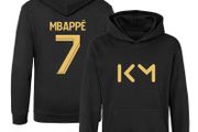 Kids Kylian Mbappe Inspired Soccer Hoodie Jumper footy merch Boys Girls 5-13yrs Number 7 # 7 Gold Print Front Back Christmas, Birthday Gift