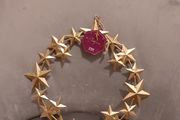 Gold christmas contemporary metal wreath