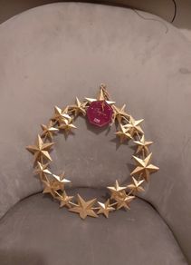 Gold christmas contemporary metal wreath