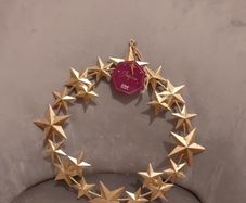 Gold christmas contemporary metal wreath