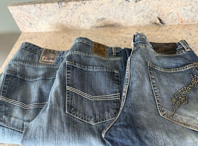 mens jeans x 3 all straight leg size 34 x 34