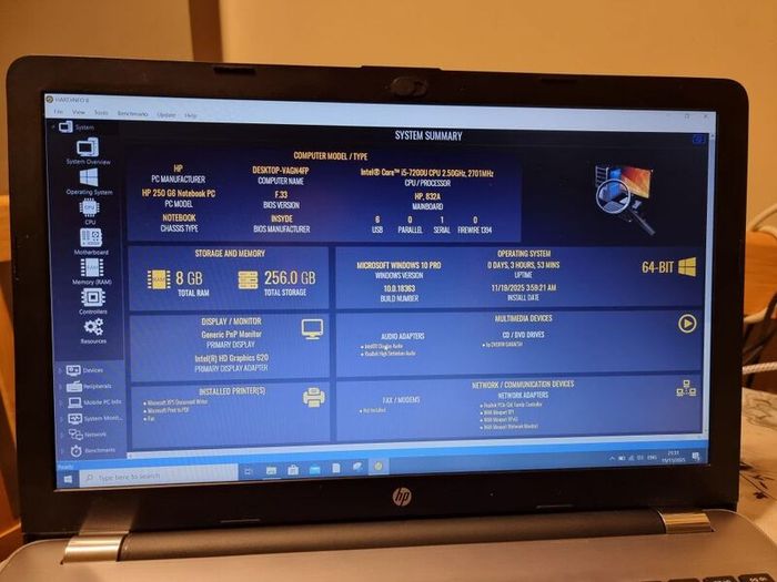 Student fast Laptop HP 250 G6 / Intel i7-7500U @2.70GHz /8GB RAM / New 256GB SSD. See the pictures.