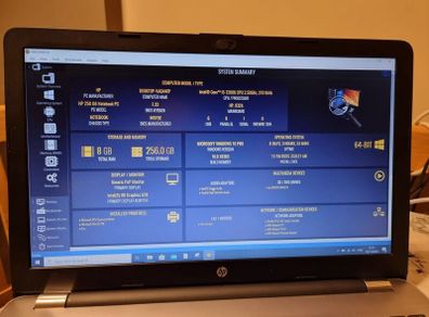 Student fast Laptop HP 250 G6 / Intel i7-7500U @2.70GHz /8GB RAM / New 256GB SSD. See the pictures.