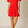 Karen Millen Red Floral Laser-Cut Pleat Dress Image 6