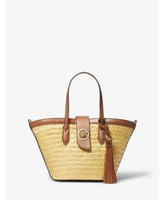 Michael Kors Leather and Straw Bag