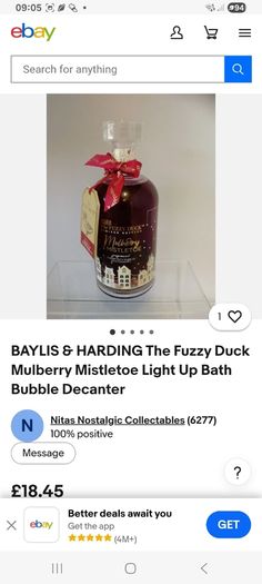 Baylis and Harding luxury light up bath bubbles decanter