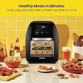 NEW SALE | Multifunctional Digital Air Fryer+ Rotisserie, Dehydrator, Convection Oven, 17 Presets Fry, Roast, Dehydrate, Bake, XL 10L Family Size, 1800W