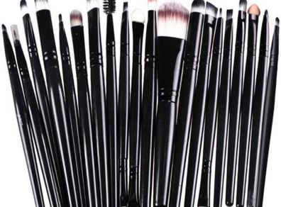 Make up Brush Set 20 PCs Professional Face Eyeliner for Foundation Blush Concealer Eyeshadow with Travel Black (FREE POSTAGE)
