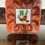 Vintage 1970s Chicken Tile on Bamboo Deviled Eggs Platter or storage Image 4