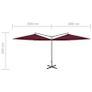 Double Parasol with Steel Pole Azure Blue 600x300 cm Image 6