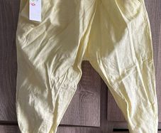 yellow linen cotton capri size s-m  medium and m-l