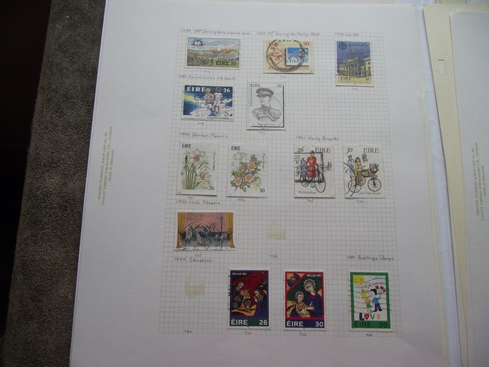 A Collection Of Irish Stamps On 22 Loose Pages