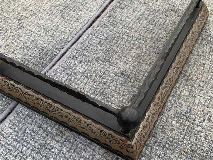 Pair of Custom-Made Heavy Iron Fireplace Fenders