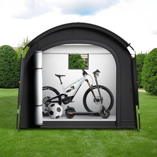 Bike Shed, Bike Storage Outdoor Waterproof Storage Tent, Portable Garden Garage Shelter for 2 Bicycles, Motorcycle, Tools, Toys & Lawn Mower