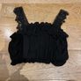 Black Strappy Elasticated Crop Top Size Small Image 3