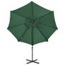 Cantilever Umbrella with Pole and LED Lights Green 300 cm Image 5