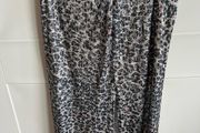 Leopard Print Sequin Midi Skirt