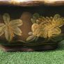 Vintage Chinese Glazed Ceramic Planter  Multi Sided Bird & Floral Motif Image 2