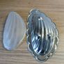 Vintage Shell Shape Metal/Glass Dish Image 5