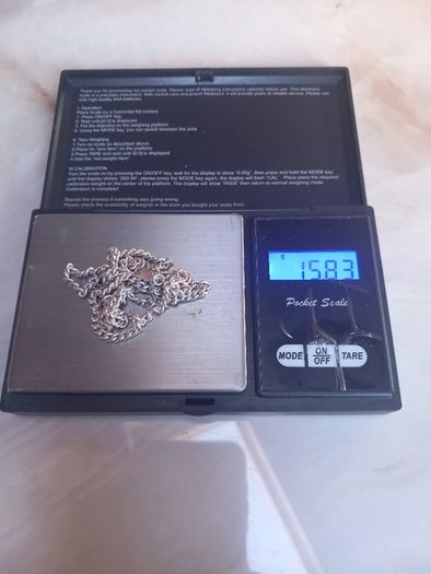 Stamped silver chain, 15.83g, lovely condition, D18 free reg post