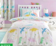 Catherine Lansfield Dinosaur Friends Reversible Double Duvet Cover Set with matching fitted sheet BNIB