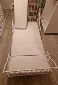 2 IKEA Minnen Extendable Kids Bed Bases & 1 Mattress