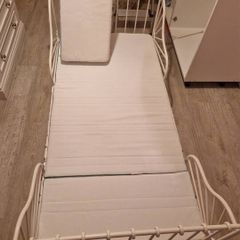 2 IKEA Minnen Extendable Kids Bed Bases & 1 Mattress