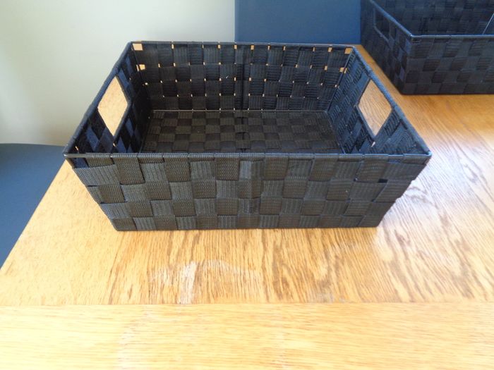 Black Woven Baskets x 2 for Sale