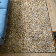 Beige/Mustard Shaggy Rug