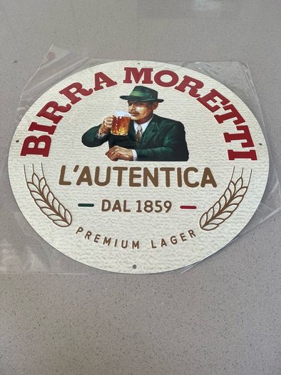 Moretti Beer Embossed Metal Sign 40.5 cm