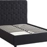 Madison Ottoman 4'6" Bed Black Velvet Fabric Image 2