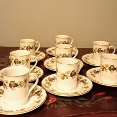 Royal Doulton Larchmont 8 x Flat Demitasse Cup & Saucer Set