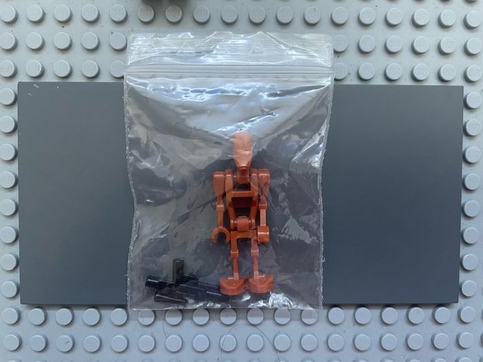 lego Star Wars sw0467 Battle Droid minifigure- Dark Orange, Angled Arm and Straight Arm