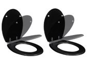 Toilet Seats with Soft Close Lids 2 pcs MDF Black