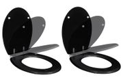 Toilet Seats with Soft Close Lids 2 pcs MDF Black