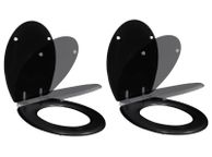 main image for ad Toilet Seats with Soft Close Lids 2 pcs MDF Black