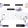 Portable Massage Bed Table - 3-Section Aluminum Foldable Beauty Couch for Reiki Therapy Treatment Salon Healing - Metal Headrest Support/with Carry Bag AVAILABLE IN WHITE AND BLACK (FREE SHIPPING) Image 6