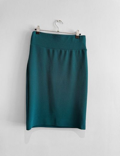 Pre Owned Emery Rose Teal Textured Pencil Skirt