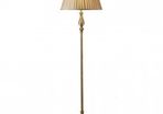 Antique Brass Floor Lamp Pleated Fabric Shade