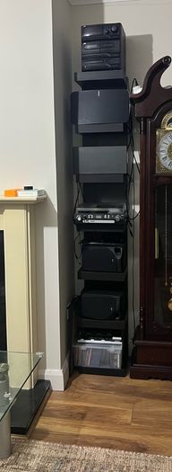 Tall Vertical Wall-Mounted Storage Shelf / Bookcase